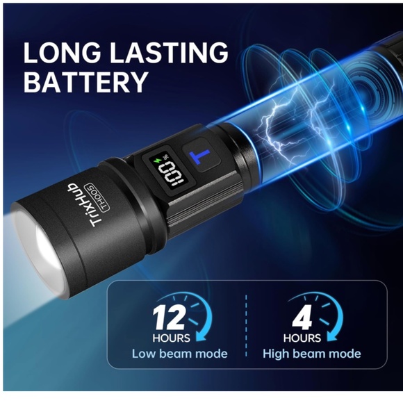 T401 (2 PACK) NEW Ultra Bright Long Range Tactical Flashlight Rechargeable - Picture 5 of 6